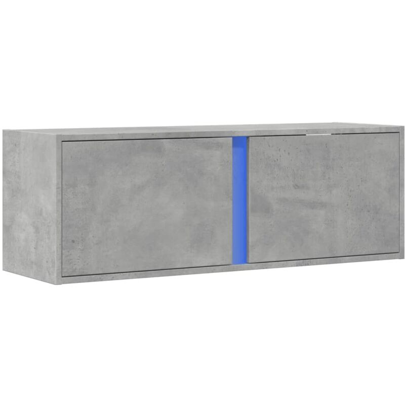 TV Wall Cabinet with LED Lights Concrete Grey 100x31x35 cm vidaXL