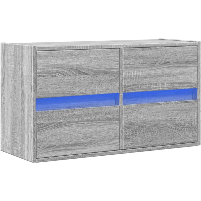 TV Wall Cabinet with LED Lights Grey Sonoma 80x31x45 cm vidaXL