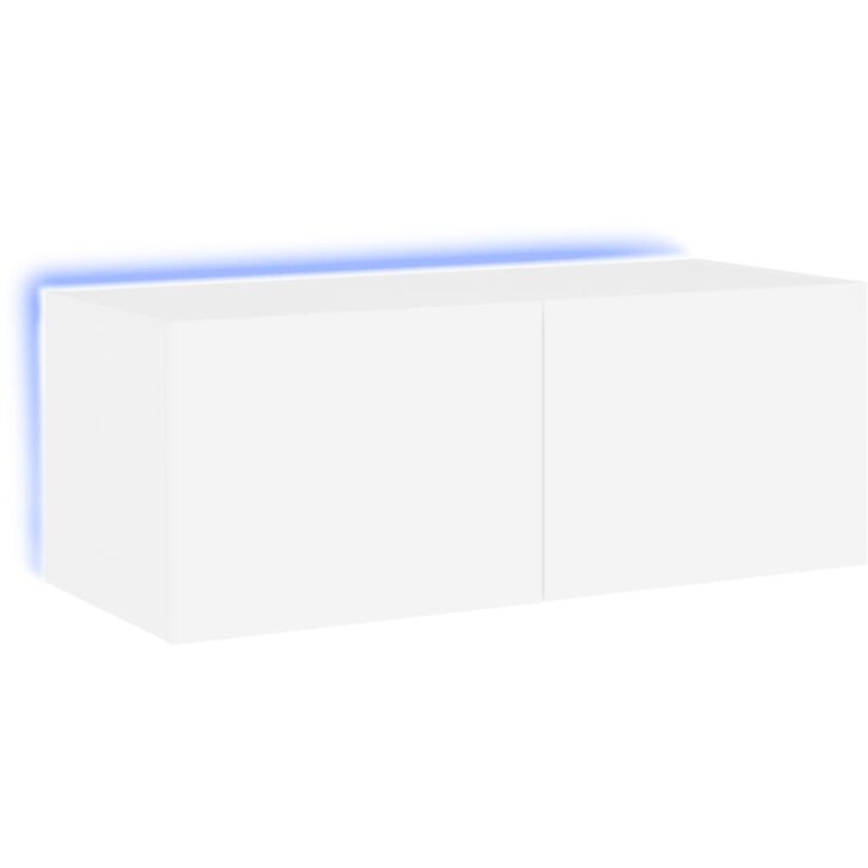 TV Wall Cabinet with LED Lights White 80x35x31 cm vidaXL