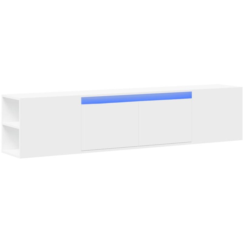 TV Wall Cabinet with LED White 180x31x39.5 cm vidaXL