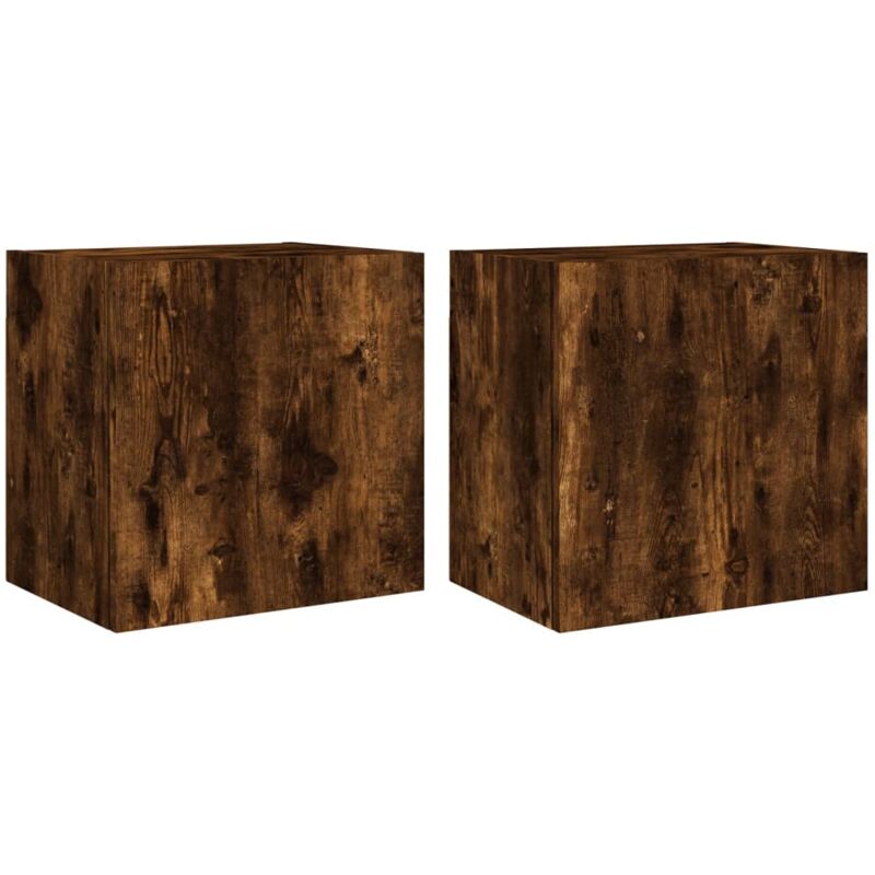 TV Wall Cabinets 2 pcs Smoked Oak 40.5x30x40 cm Engineered Wood vidaXL