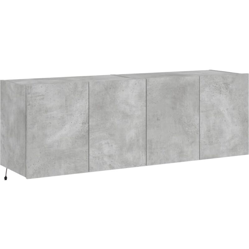 TV Wall Cabinets with LED Lights 2 pcs Concrete Grey 60x35x41 cm vidaXL