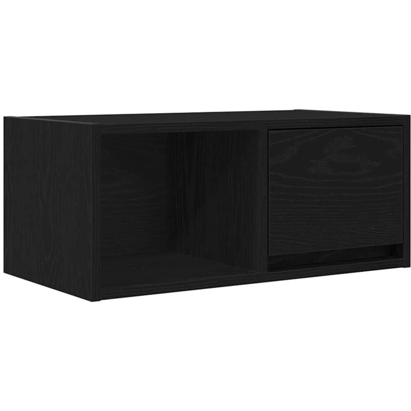 Tv Cabinet Black Oak 60x31x25.5 cm Engineered Wood Vidaxl