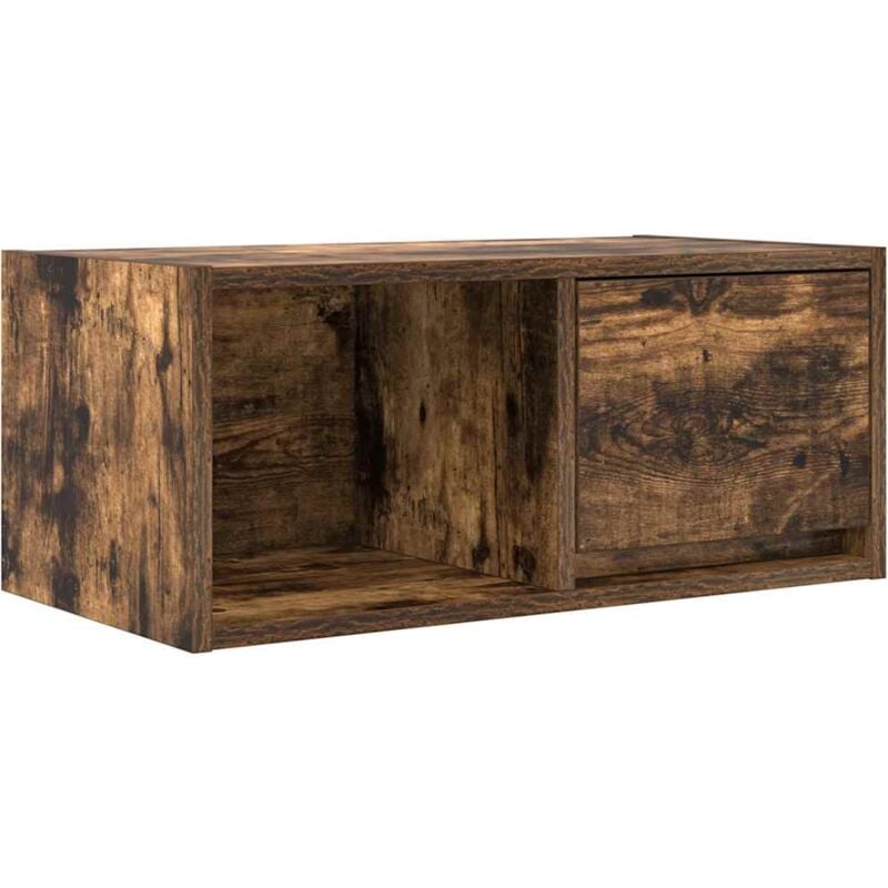 Tv Cabinet Smoked Oak 60x31x25.5 cm Engineered Wood Vidaxl