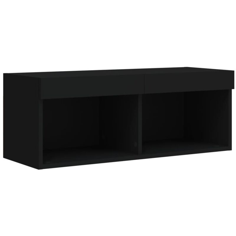 Tv Cabinet with led Lights Black 80x30x30 cm Vidaxl