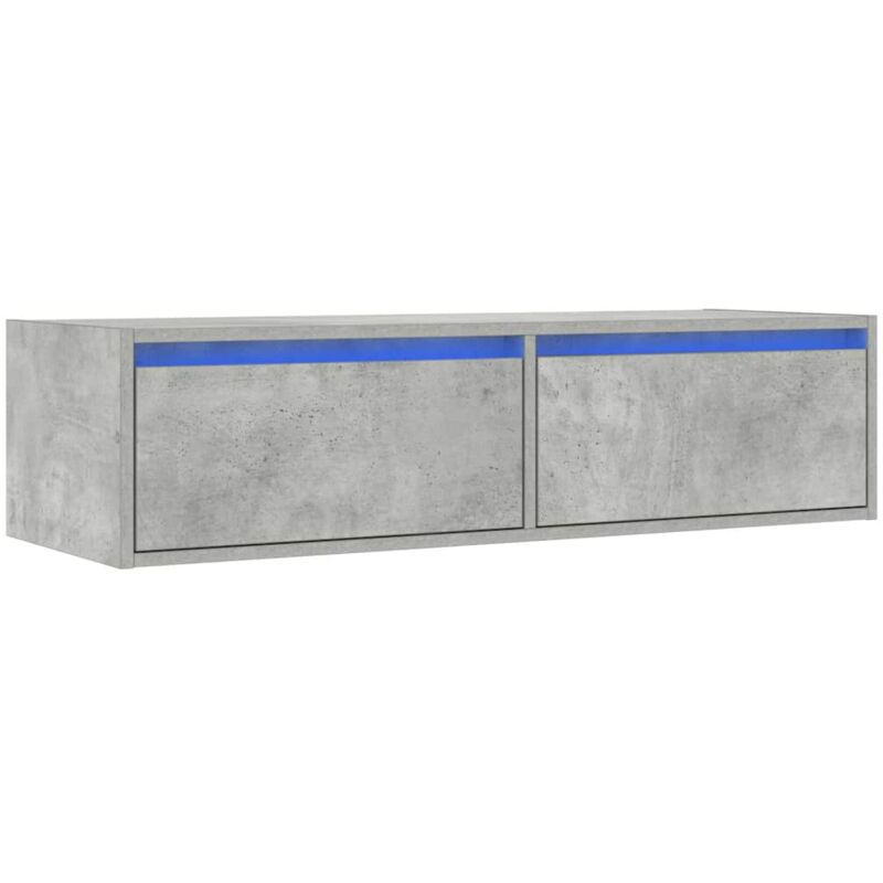 Tv Cabinet with led Lights Concrete Grey 100X35.5x25 cm Vidaxl