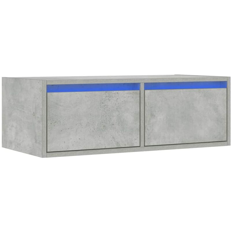 Tv Cabinet with led Lights Concrete Grey 75x35.5x25 cm Vidaxl