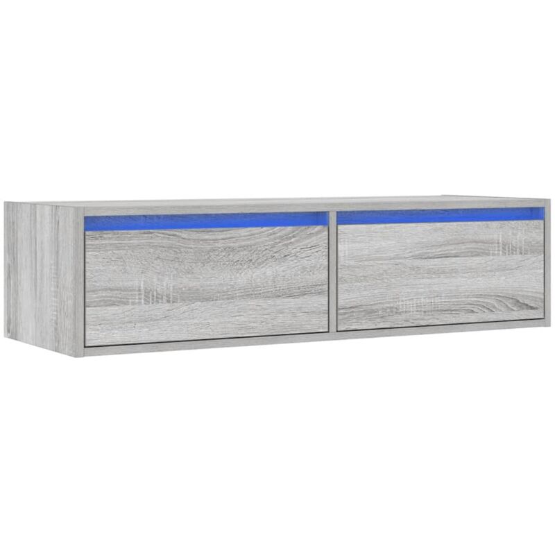 Tv Cabinet with led Lights Grey Sonoma 100X35.5x25 cm Vidaxl