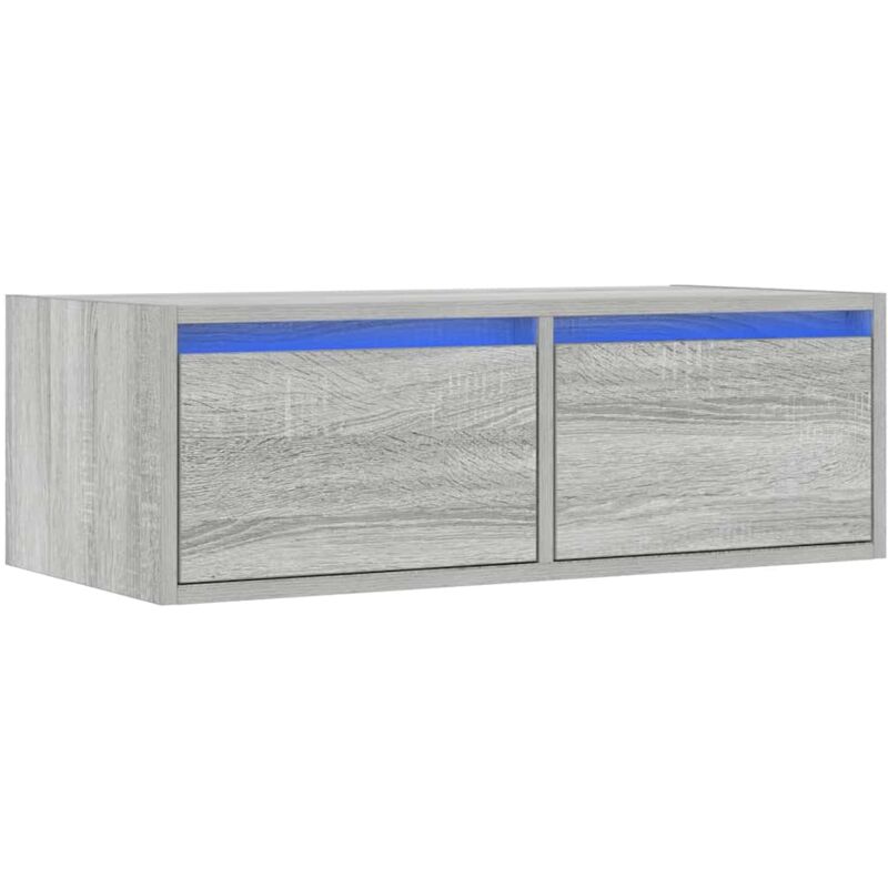 Tv Cabinet with led Lights Grey Sonoma 75x35.5x25 cm Vidaxl