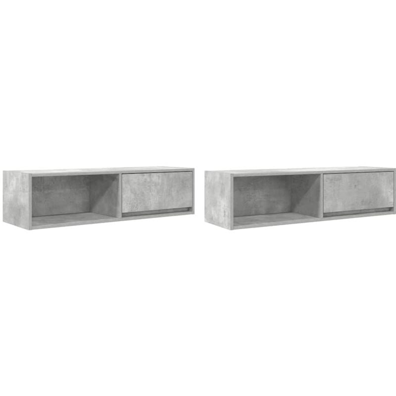 Tv Cabinets 2 pcs Concrete Grey 100x31x25.5 cm Engineered Wood Vidaxl