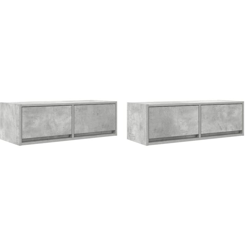 Tv Cabinets 2 pcs Concrete Grey 80x31x25.5 cm Engineered Wood Vidaxl