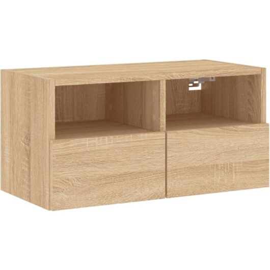 Tv Wall Cabinet Sonoma Oak 60x30x30 cm Engineered Wood Vidaxl