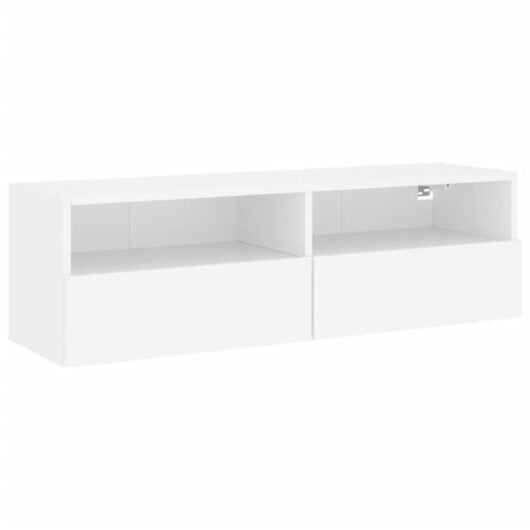 Tv Wall Cabinet White 100x30x30 cm Engineered Wood Vidaxl