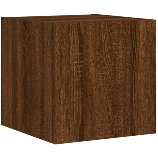 Tv Wall Cabinet with led Lights Brown Oak 30.5x35x30 cm Vidaxl