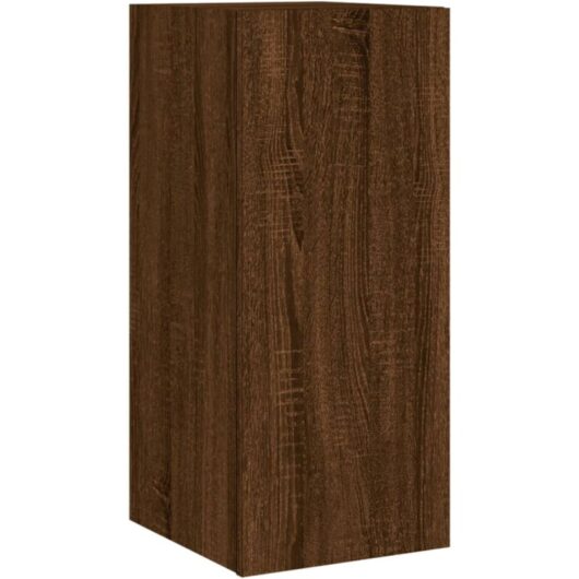 Tv Wall Cabinet with led Lights Brown Oak 30.5x35x70 cm Vidaxl