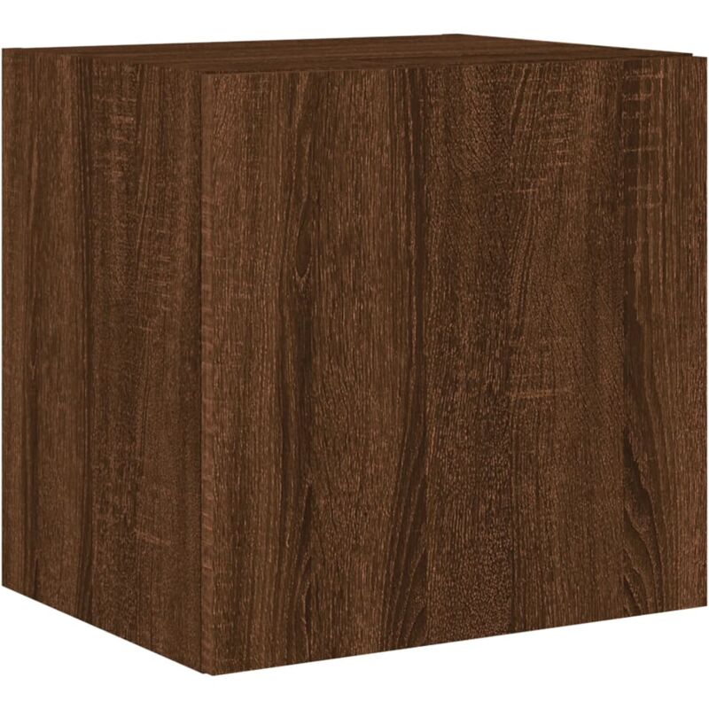 Tv Wall Cabinet with led Lights Brown Oak 40.5x35x40 cm Vidaxl