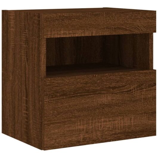 Tv Wall Cabinet with led Lights Brown Oak 40x30x40 cm Vidaxl