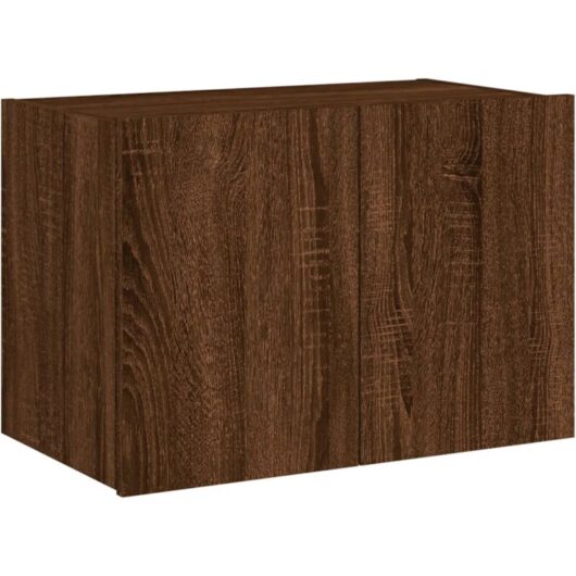 Tv Wall Cabinet with led Lights Brown Oak 60x35x41 cm Vidaxl