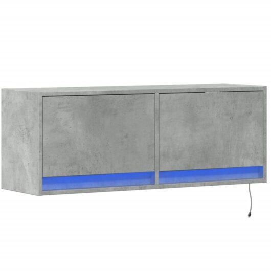 Tv Wall Cabinet with led Lights Concrete Grey 100x31x35 cm Vidaxl
