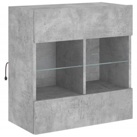 Tv Wall Cabinet with led Lights Concrete Grey 58.5x30x60.5 cm Vidaxl
