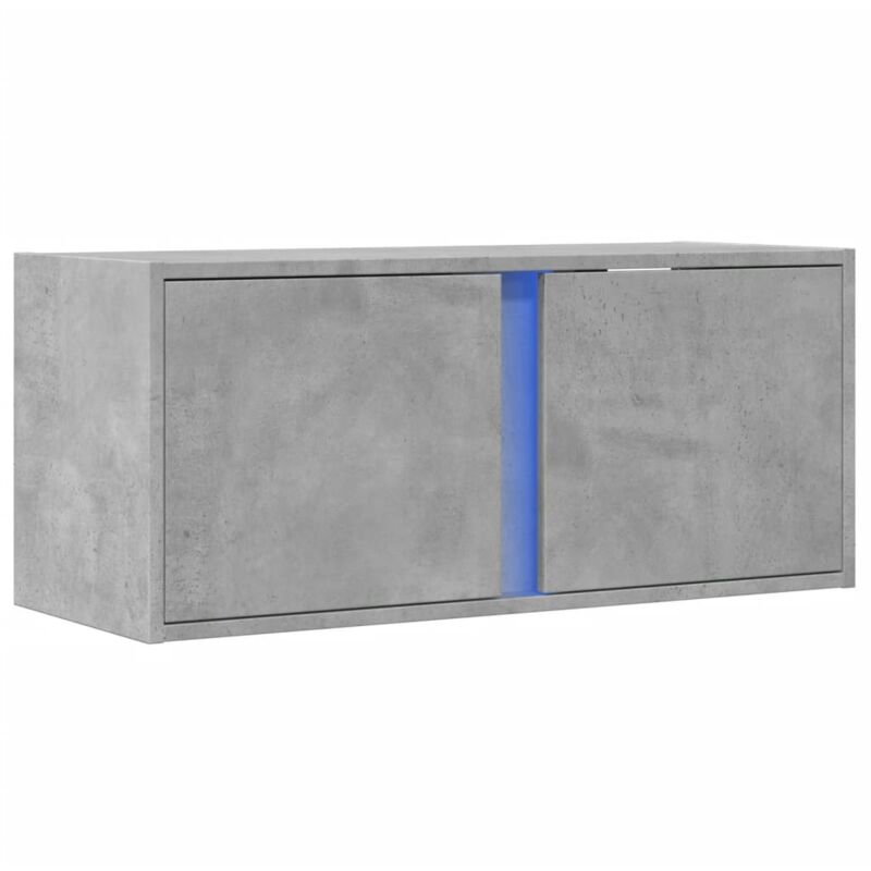 Tv Wall Cabinet with led Lights Concrete Grey 80x31x35 cm Vidaxl