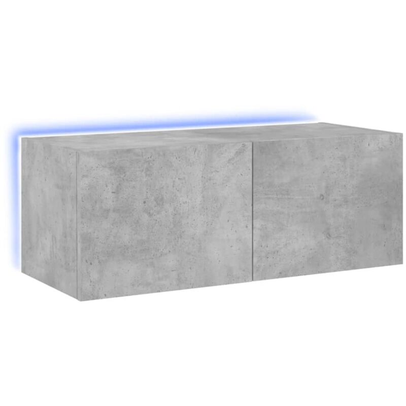 Tv Wall Cabinet with led Lights Concrete Grey 80x35x31 cm Vidaxl