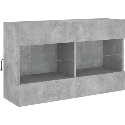 Tv Wall Cabinet with led Lights Concrete Grey 98.5x30x60.5 cm Vidaxl