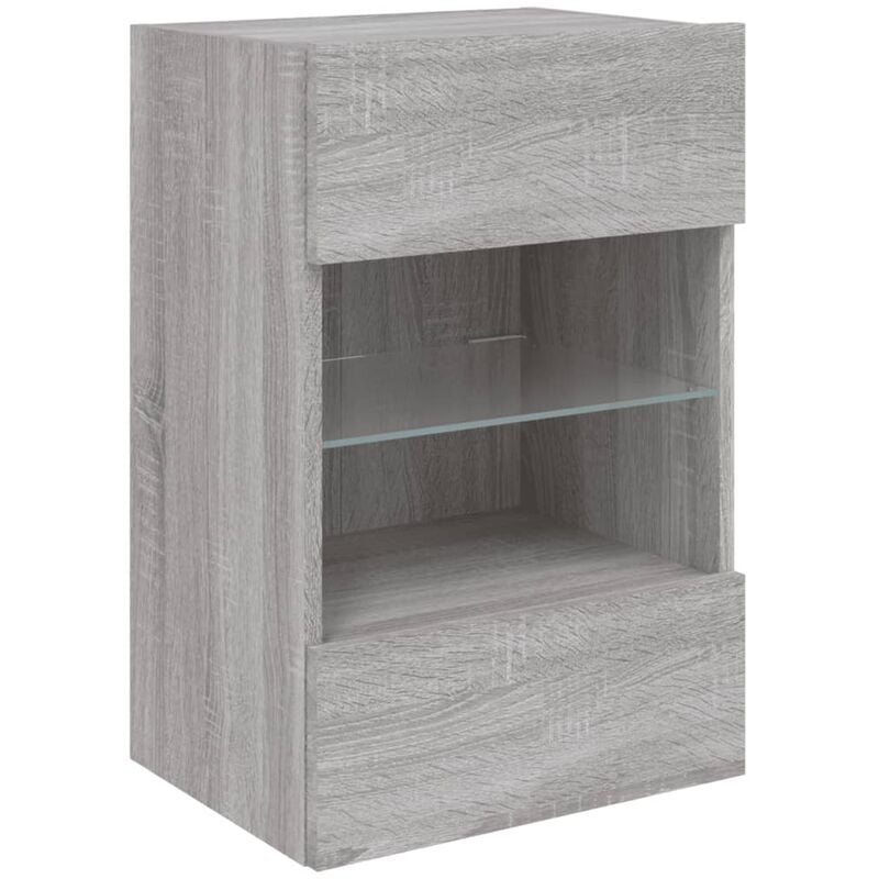 Tv Wall Cabinet with led Lights Grey Sonoma 40x30x60.5 cm Vidaxl