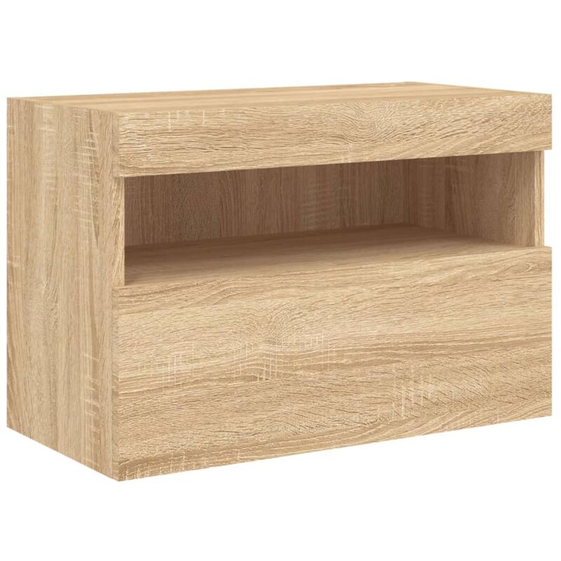 Tv Wall Cabinet with led Lights Sonoma Oak 60x30x40 cm Vidaxl