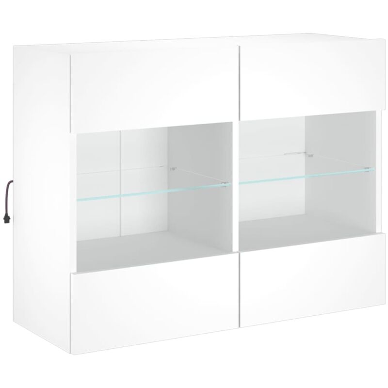 Tv Wall Cabinet with led Lights White 78.5x30x60.5 cm Vidaxl