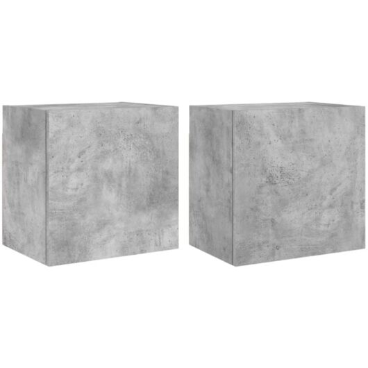 Tv Wall Cabinets 2 pcs Concrete Grey 40.5x30x40 cm Engineered Wood Vidaxl