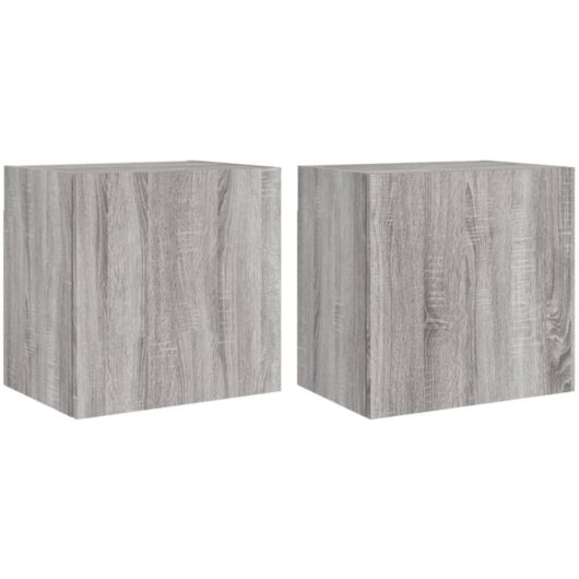 Tv Wall Cabinets 2 pcs Grey Sonoma 40.5x30x40 cm Engineered Wood Vidaxl