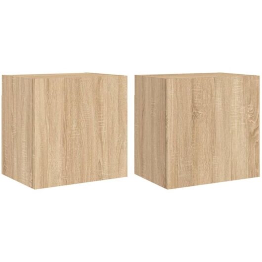 Tv Wall Cabinets 2 pcs Sonoma Oak 40.5x30x40 cm Engineered Wood Vidaxl