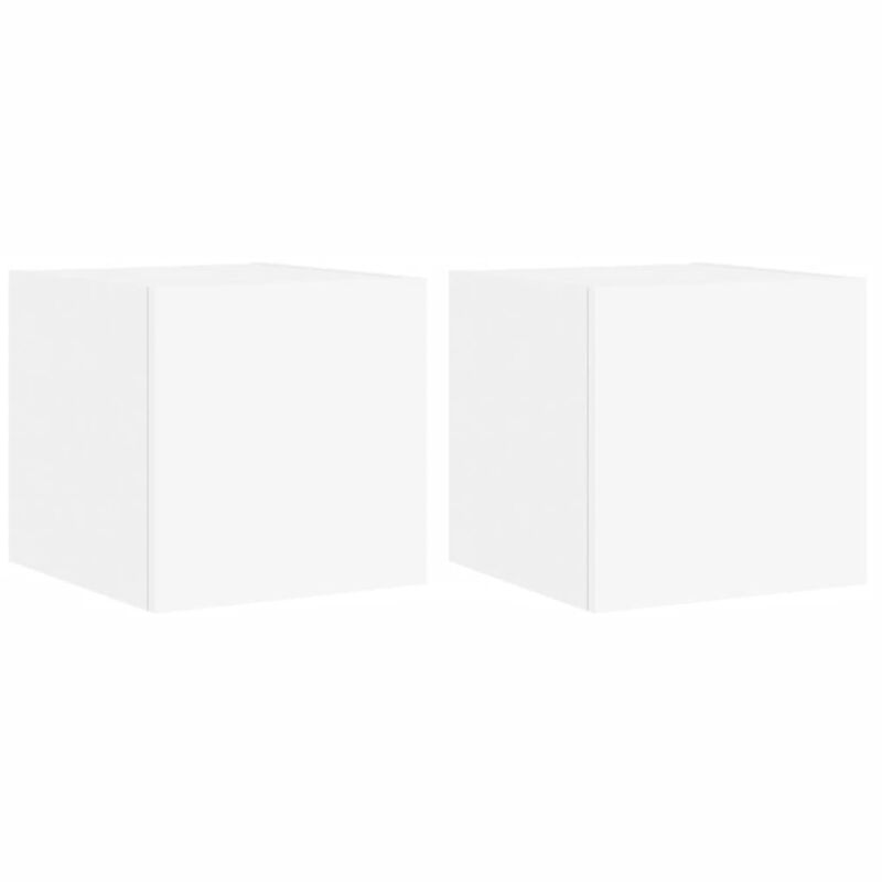 Tv Wall Cabinets with led Lights 2 pcs White 30.5x35x30 cm Vidaxl