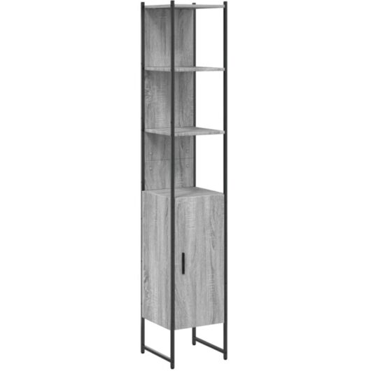 Vidaxl - Bathroom Cabinet Grey Sonoma 33x33x185.5 cm Engineered Wood