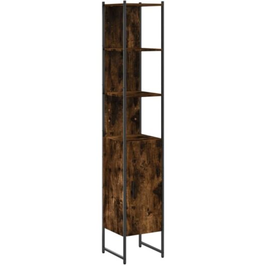 Vidaxl - Bathroom Cabinet Smoked Oak 33x33x185.5 cm Engineered Wood