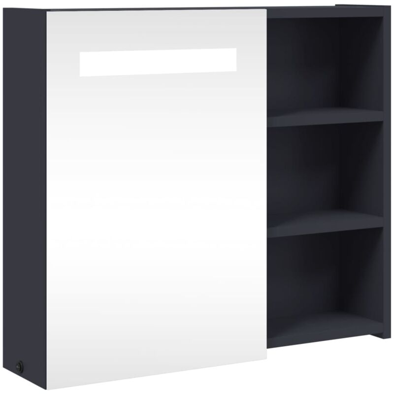 Vidaxl - Bathroom Mirror Cabinet with led Light Grey 60x13x52 cm