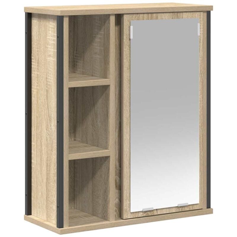 Vidaxl - Bathroom Wall Cabinet with Mirror Sonoma Oak 50x21x60 cm