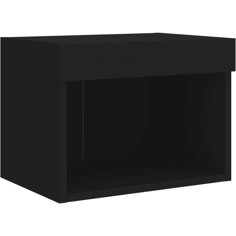 Vidaxl - Bedside Cabinet with led Lights Wall-mounted Black