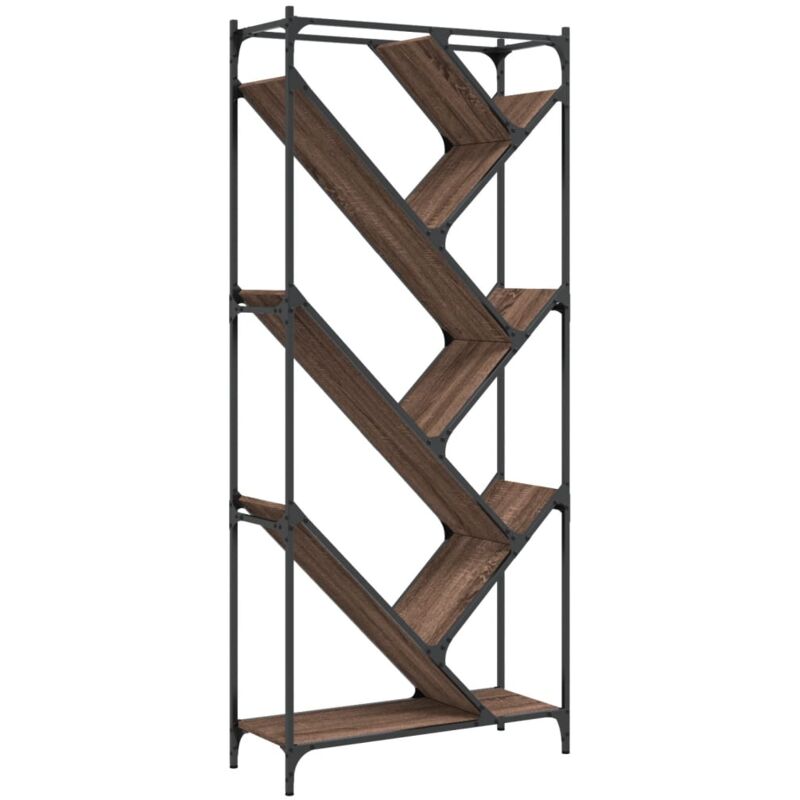 Vidaxl - Bookcase Brown Oak 79x30x180 cm Engineered Wood and Metal