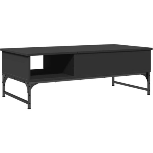 Vidaxl - Coffee Table Black 100x50x35 cm Engineered Wood and Metal