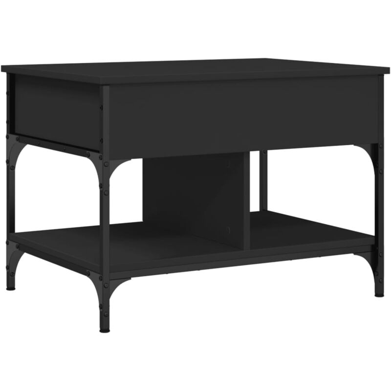 Vidaxl - Coffee Table Black 70x50x50 cm Engineered Wood and Metal