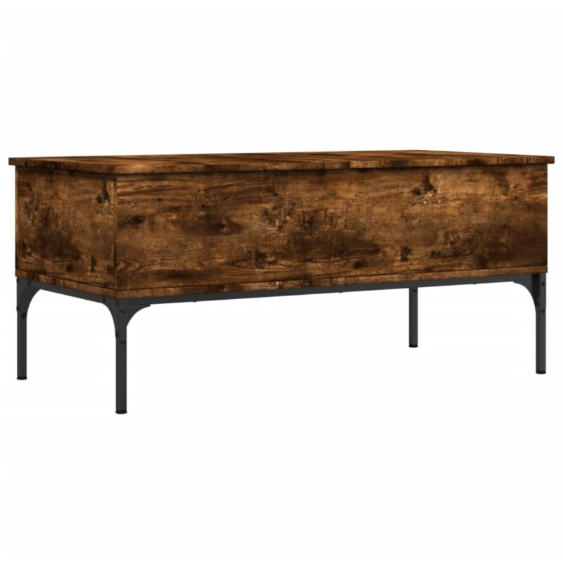 Vidaxl - Coffee Table Smoked Oak 100x50x45 cm Engineered Wood and Metal