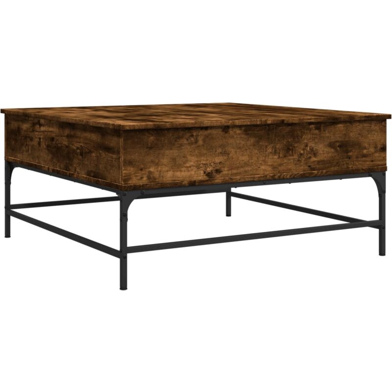 Vidaxl - Coffee Table Smoked Oak 95x95x45 cm Engineered Wood and Metal