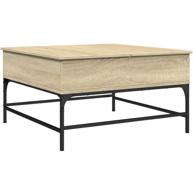 Vidaxl - Coffee Table Sonoma Oak 80x80x45 cm Engineered Wood and Metal