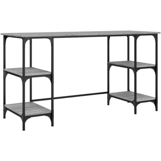 Vidaxl - Desk Grey Sonoma 140x50x75 cm Metal and Engineered Wood
