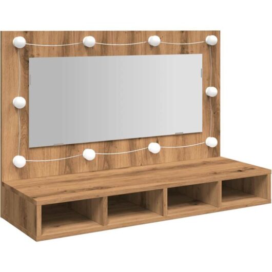 Vidaxl - Mirror Cabinet with led Artisan Oak 90x31.5x62 cm