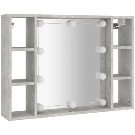 Vidaxl - Mirror Cabinet with led Concrete Grey 76x15x55 cm