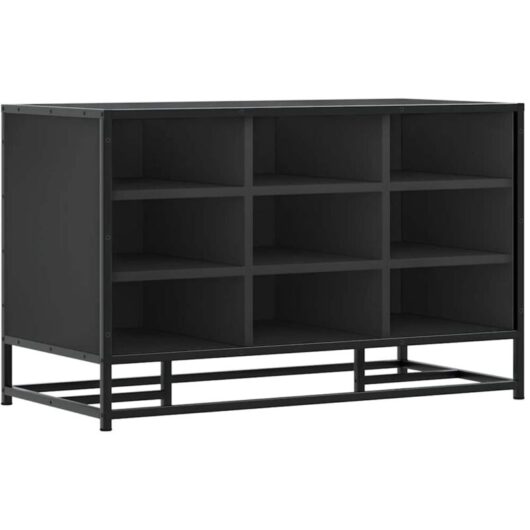 Vidaxl - Shoe Bench Black 84x40x53.5 cm Engineered Wood and Metal