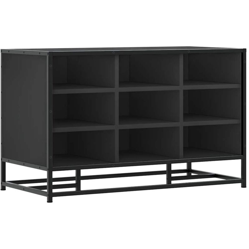 Vidaxl - Shoe Bench Black 84x40x53.5 cm Engineered Wood and Metal